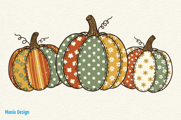 Autumn Patchwork Pumpkins PNG: Elevating Your Fall Creative Projects