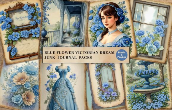 Blue Flower Victorian Dream Junk Journal: A Practical Guide to Vintage Digital Assets