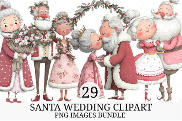 Bringing Holiday Romance to Life with Santa Wedding Clipart