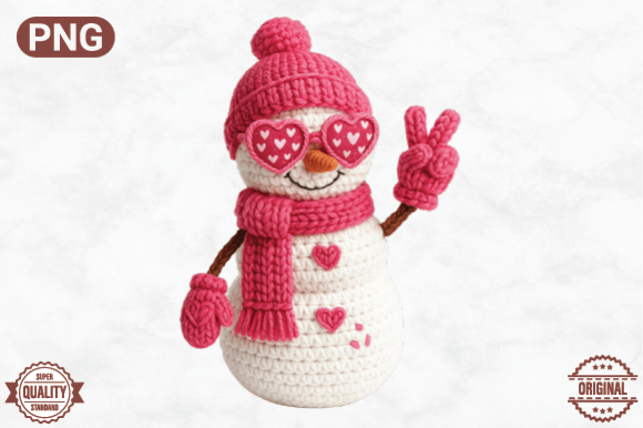 Crochet Snowman Peace Sign Clipart