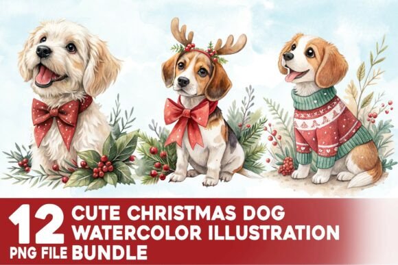 Cute Christmas Dog Watercolor Bundle: A Strategic Creative Asset for Entrepreneurs and Makers