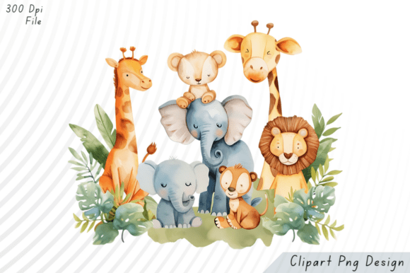 Cute Safari Animals PNG Clipart: A Creative Resource for Every Project