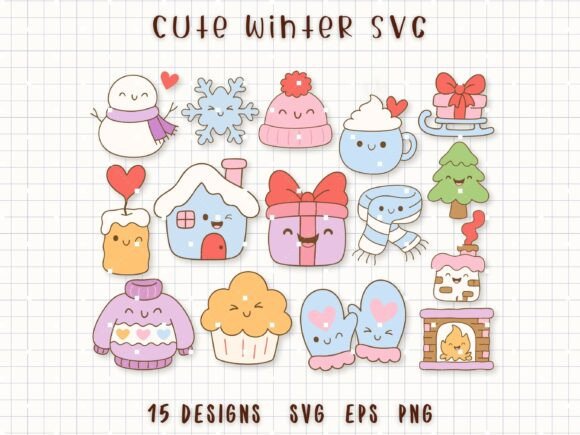 Cute Winter SVG Cozy Holiday Clipart