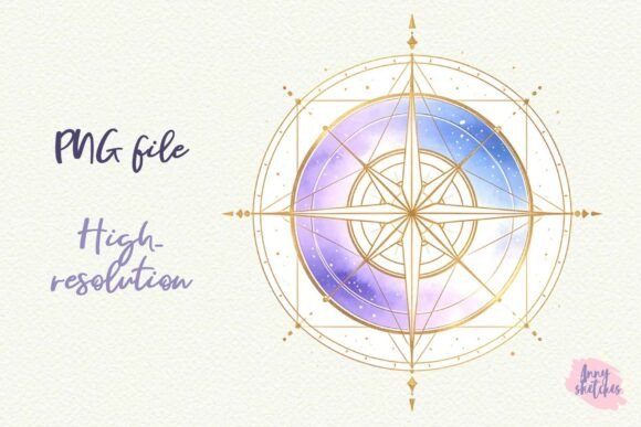 Masonic Compass Sacred Geometry Clipart for Designers