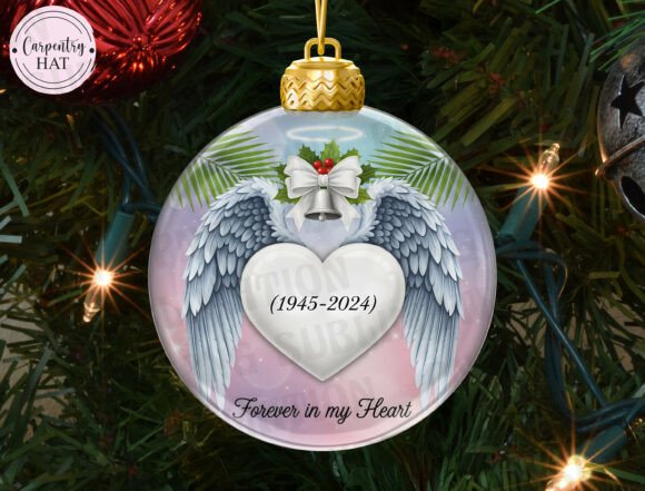 Memorial Angel Wings Ornament PNG: A Heavenly Tribute for Your Holiday Decor