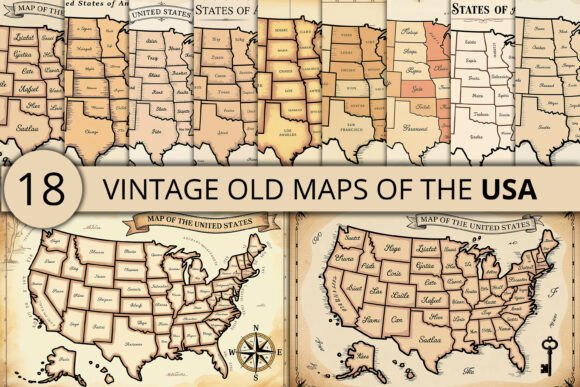 Old USA Map Bundle: A Timeless Resource for Design and History