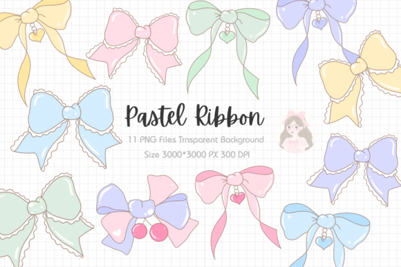 Pastel Ribbon Coquette Clipart PNG