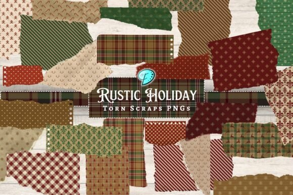 Rustic Holidays Torn Scraps PNGs