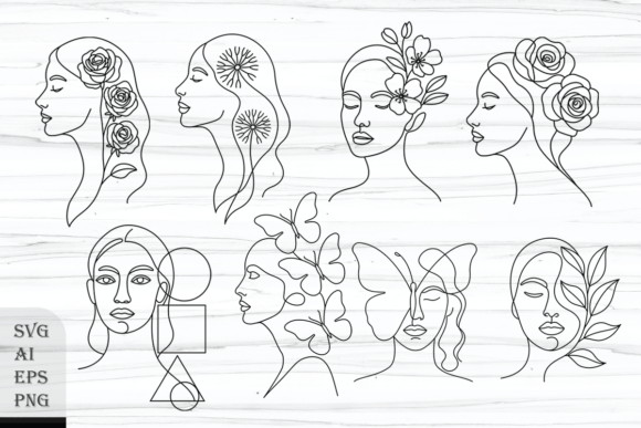 Set of Female Head Outlines: A Strategic Asset for Visual Branding
