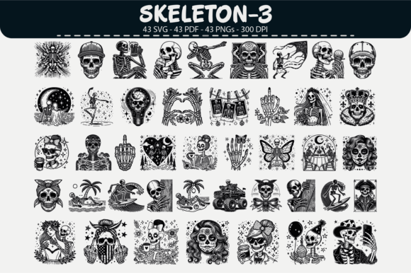 Skeleton Vector Clipart – 43 Designs: A Strategic Asset for Visual Communication