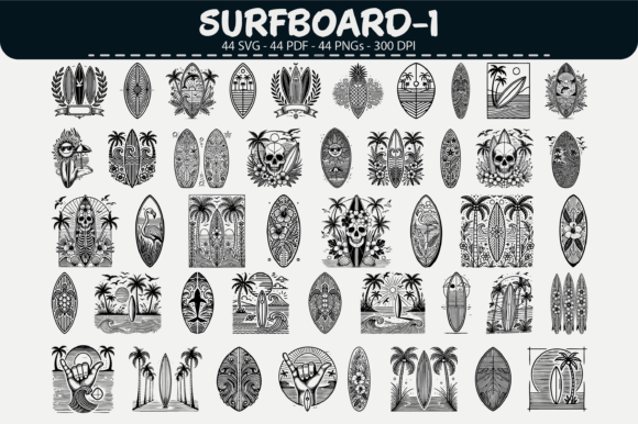 Surfboard Vector Clipart – 44 Designs